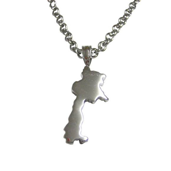 Kiola Designs Jewelry - Laos Map Shape Pendant Unisex Necklace